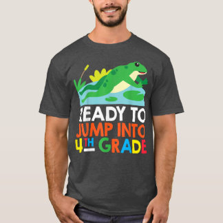 4年生のカエルにジャンプする準備ができている新学期B Tシャツ