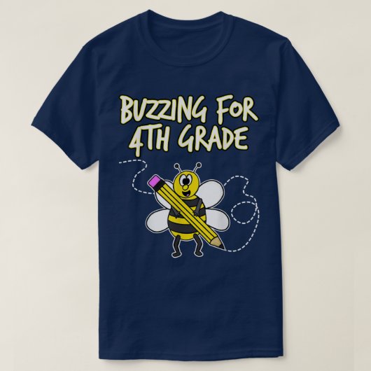 4年生のミツバチ、4年生のブザー、Schoに戻る Tシャツ (デザイン正面)