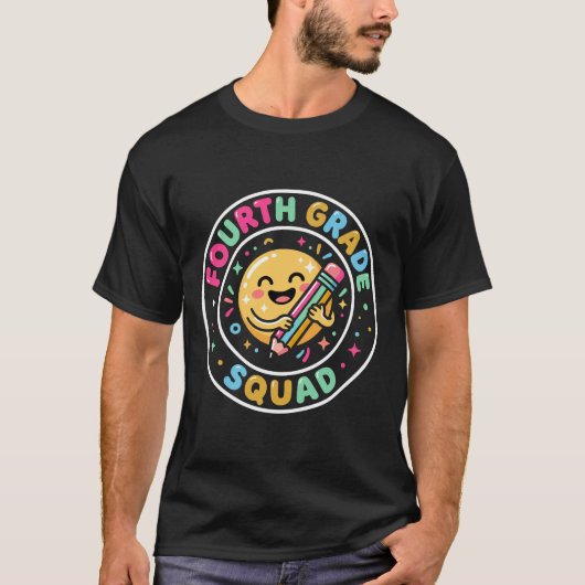 4年生の仲間たち 先生と一緒に新学期 Tシャツ (正面)