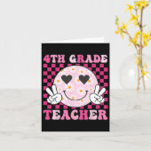 4年生の先生のためのバックトゥスクールダイシースマイル カード (黄色い花)