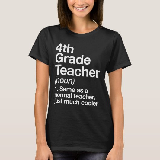4年生の先生の定義がおもしろい 新学期 最初の授業 Tシャツ (正面)