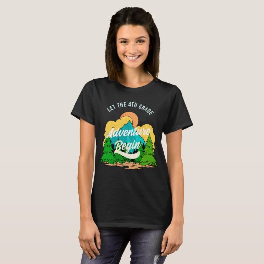 4年生の先生への感謝を込めたスクール初の日ギフト Tシャツ (正面フル)