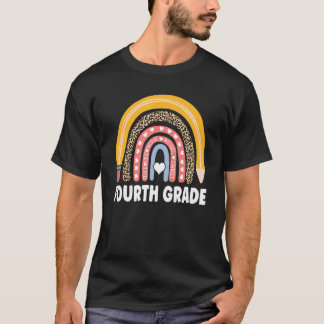 4年生の先生 レインボーレパード 学校初日の飾り Tシャツ