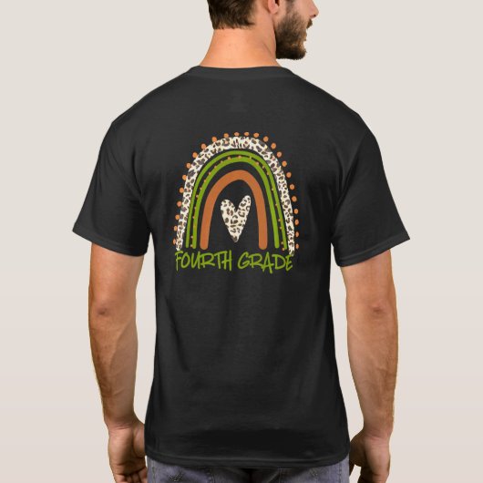 4年生の先生 レインボー ヒョウ チーター P Tシャツ (裏面)