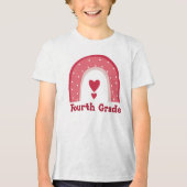 4年生の先生 4th Grade Teacher Rainbow トライブレンドＴシャツ (正面)