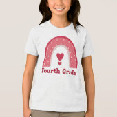 4年生の先生 4th Grade Teacher Rainbow トライブレンドＴシャツ (正面)