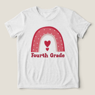 4年生の先生 4th Grade Teacher Rainbow トライブレンドTシャツ