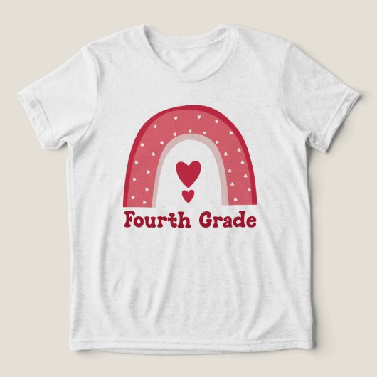 4年生の先生 4th Grade Teacher Rainbow トライブレンドＴシャツ (デザイン正面)
