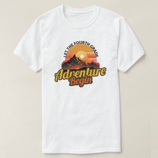 4年生の冒険 | 小学校4年生の先生 Tシャツ (デザイン正面)