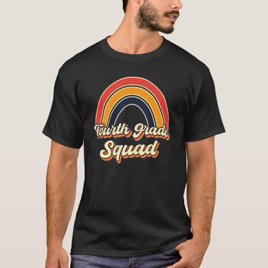 4年生の分隊先生レトロレインボーforボーイズ tシャツ (正面)