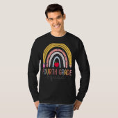 4年生の分隊先生学生レインボー戻る Tシャツ (正面フル)