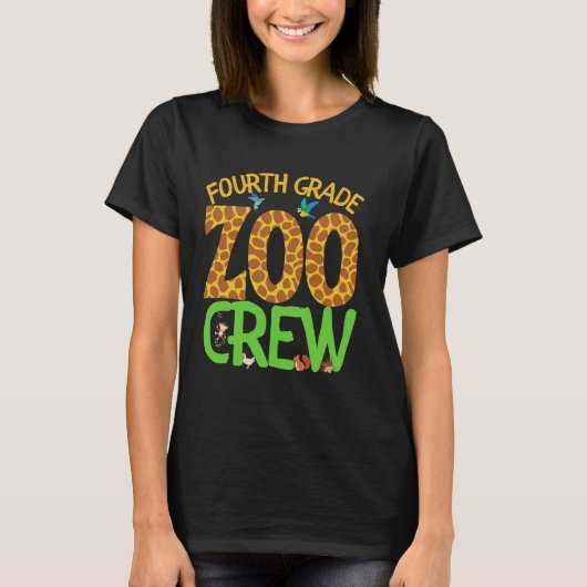 4年生の動物園クルー新学期野生動物S Tシャツ (正面)