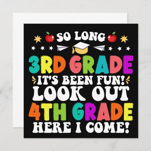 4年生の卒業を見据えて長い3年生 案内状 (正面/裏面)