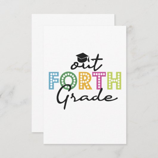 4年生の卒業生の夏休み サンキューカード (正面/裏面)