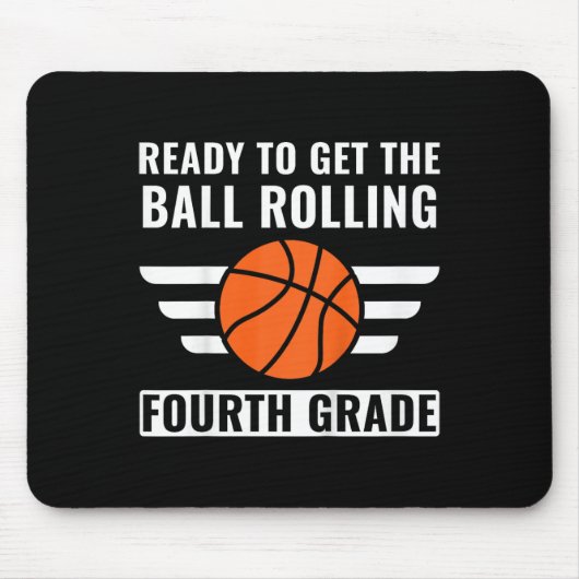 4年生の子供の最初の日4年生の少年の4年生バス マウスパッド (正面)