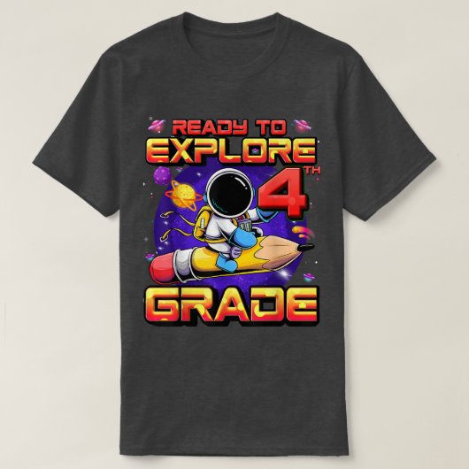 4年生の宇宙飛行士を学校に戻す準備ができている Tシャツ (デザイン正面)