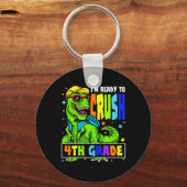 4年生の恐竜を粉砕する準備ができているSの1日目 キーホルダー (裏面)