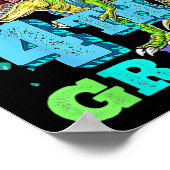 4年生の新学期Dinosaを粉砕する準備ができている ポスター (角)