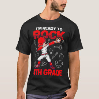 4年生の野球少年の子供を戻す準備ができている Tシャツ