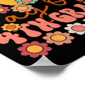 4年生の100日かわいいGroovy先生キッズギル ポスター (角)