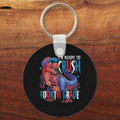 4年生を爆破するぞ!恐竜Tシャツ 入学祝いに キーホルダー (正面)