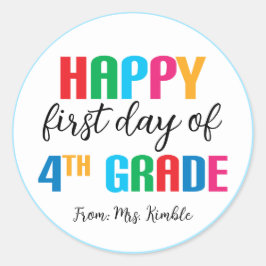 4年生カラフルの学校のシール ラウンドシール