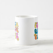 4年生カラフル生物 – 新学期レトロ コーヒーマグカップ (中央)