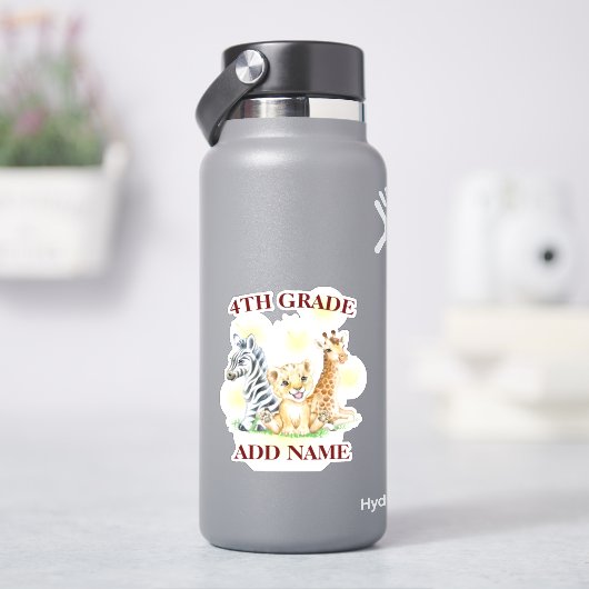 4年生スクワッドネオン野生動物園新学期 シール (HydroFlask)