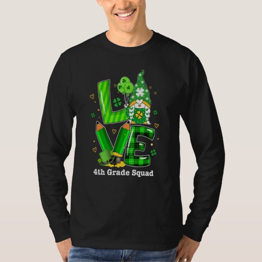 4年生スクワッドレインボー格言ハッピーSt patricksダ Tシャツ (正面)