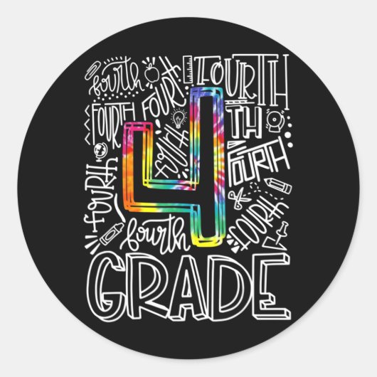 4年生タイポグラフィチーム4年生Schへ ラウンドシール (正面)