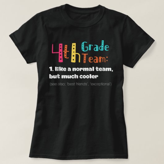4年生チーム定義かわいい先生バックSch Tシャツ (デザイン正面)