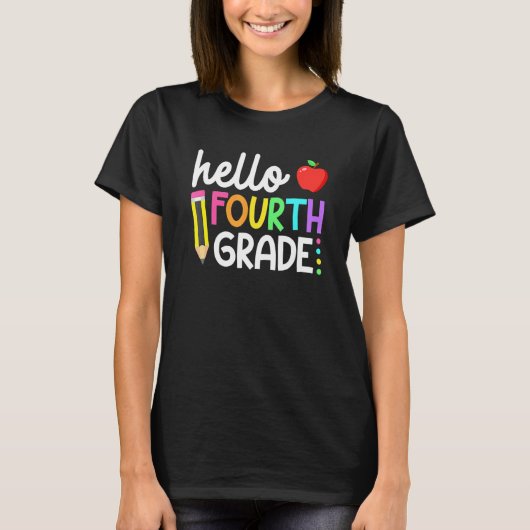 4年生チーム こんにちは 4年生の学校用品 Tシャツ (正面)