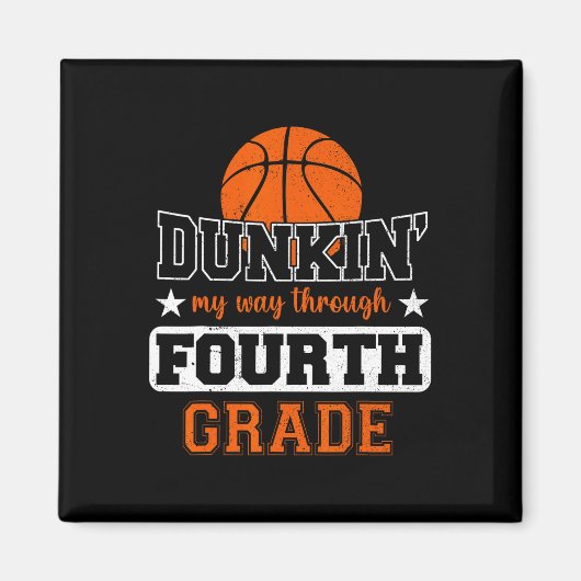 4年生バスケットボールのバックTを通って私の道をダンキング マグネット (正面)