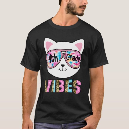 4年生ビーブ新学期キャットガール絞り染めル Tシャツ (正面)