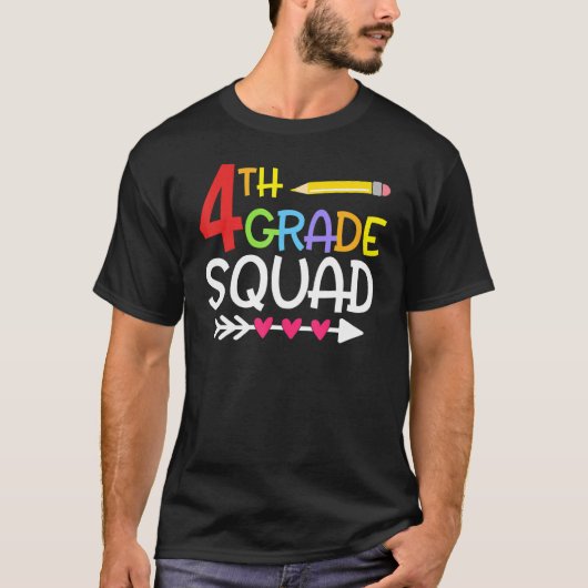 4年生ペンシルキュート4年生スクワッド先生S Tシャツ (正面)