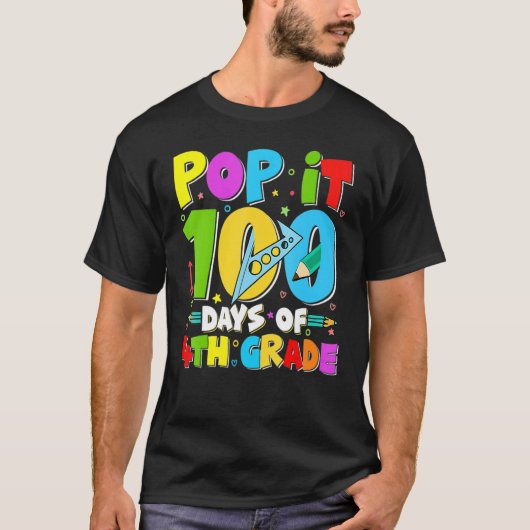 4年生ポップ・アートのの100日100日 Tシャツ (正面)