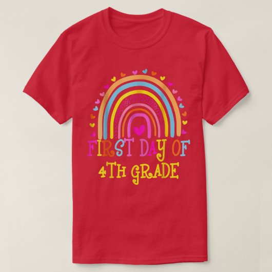 4年生レインボーの初日先生ハローフォー Tシャツ (デザイン正面)