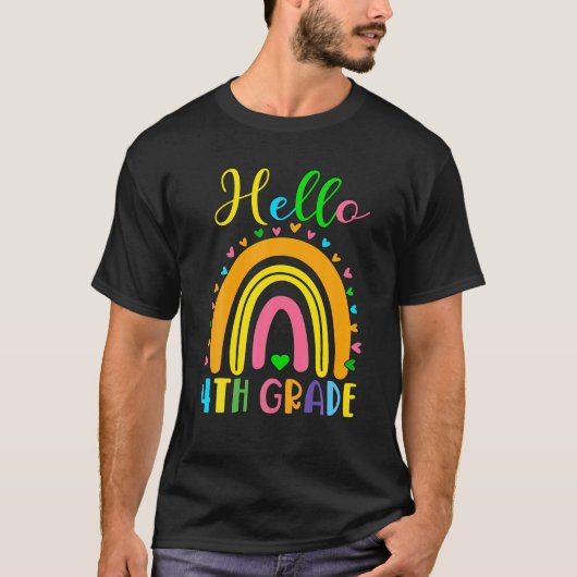 4年生レインボーハートチームハロー4年生Sq Tシャツ (正面)