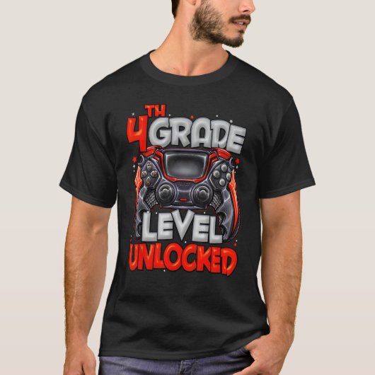 4年生レベルのアンロックされたゲーム4年生に戻る Tシャツ (正面)