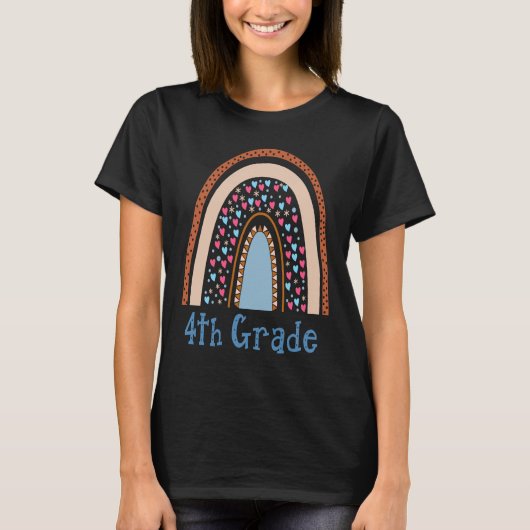 4年生先生学生レインボーバックSch Tシャツ (正面)