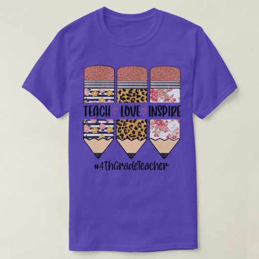 4年生先生新学期ラヴ教えインスピア Tシャツ (デザイン正面)