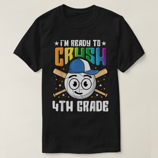 4年生新学期シャツ野球初日 Tシャツ (デザイン正面)