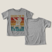 4年生準備完了！かわいい新学期キャラクターTシャツ (デザイン正面&裏面)