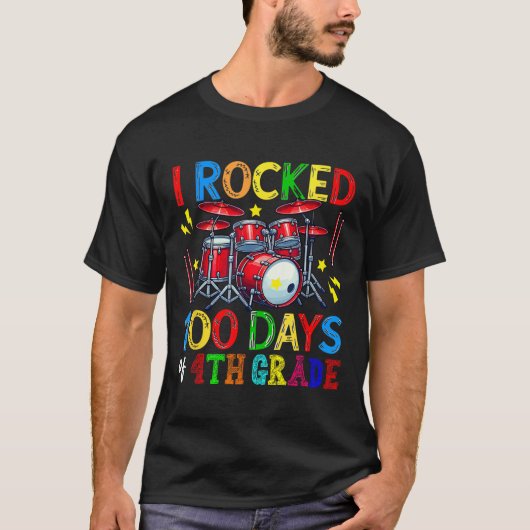 4年生100年の100日目日学校ドラム愛好家 Tシャツ (正面)
