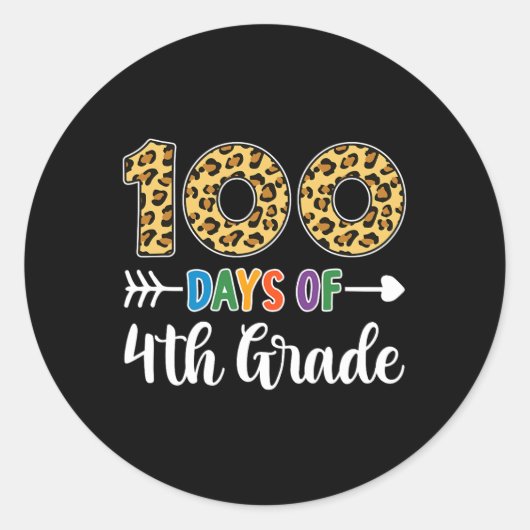 4年生100日先生100日目sc ラウンドシール (正面)