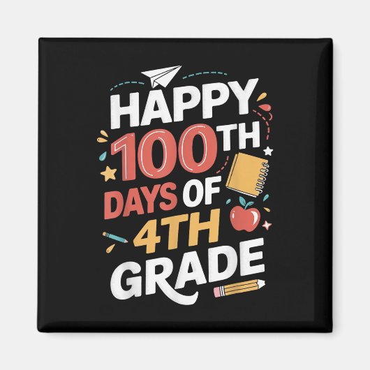 4年生100日目先生100日 マグネット (正面)
