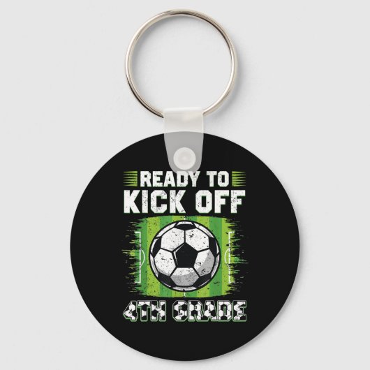 4年生 サッカー はじめての登校日 キーホルダー (正面)