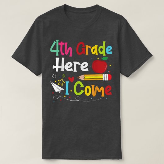 4年生I先生来新学期少年 Tシャツ (デザイン正面)