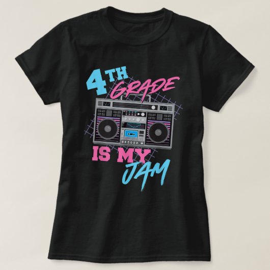 4年生Is My Jam - 80sヴィンテージボックス先生 Tシャツ (デザイン正面)