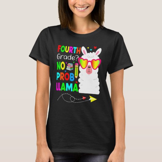 4年生No Probラマ先生学生バックト Tシャツ (正面)